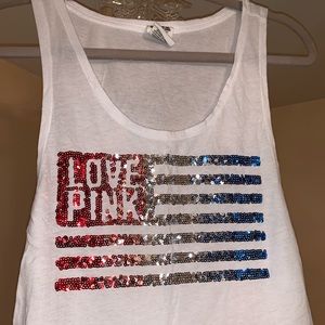 Sequin American Flag VS PINK Tank-Top